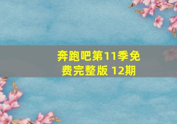 奔跑吧第11季免费完整版 12期